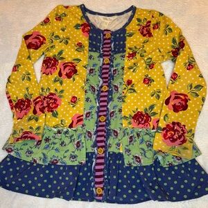 Matilda Jane Yellow Floral Kids Button Down Shirt